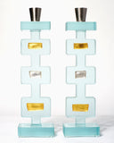 Silver And Gold Geometrik Candle Holders --SOLD--