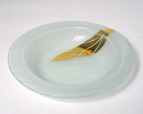 Gold Printed Leaf Soup Bowl