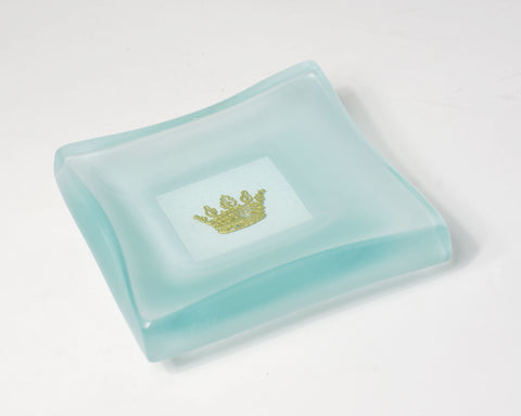 Gold Frosted Crown Charm Dish