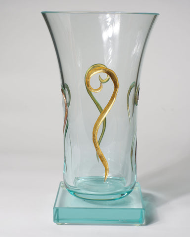 Gold and Silver Fern Vase