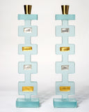 Silver And Gold Geometrik Tall Candle Holders
