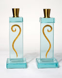 Gold Fern Short Candle Holders --Sold--