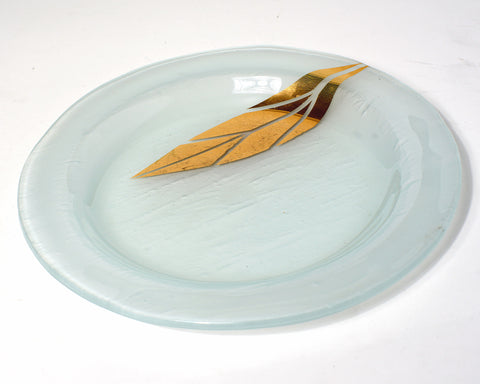 Gold Printed Leaf Salad Plate
