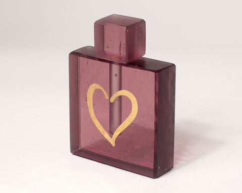 Lavender Gold Heart Perfume Bottle