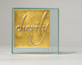 Gold Charity/Love Paperweight